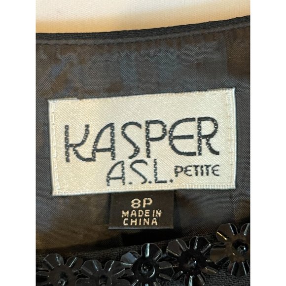 Kasper Womens Fitted Tank Top Scoop Neck Sleeveless Pullover Black Size 8P - Picture 5 of 7